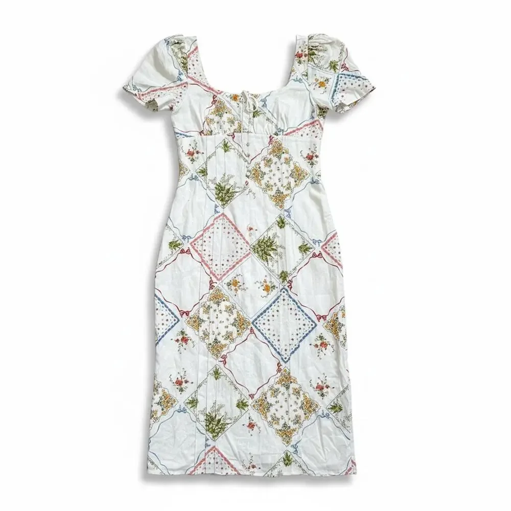 Reformation Pierce Linen Dress Sz 8 Midi 100% Linen $228 - Picture 2 of 5